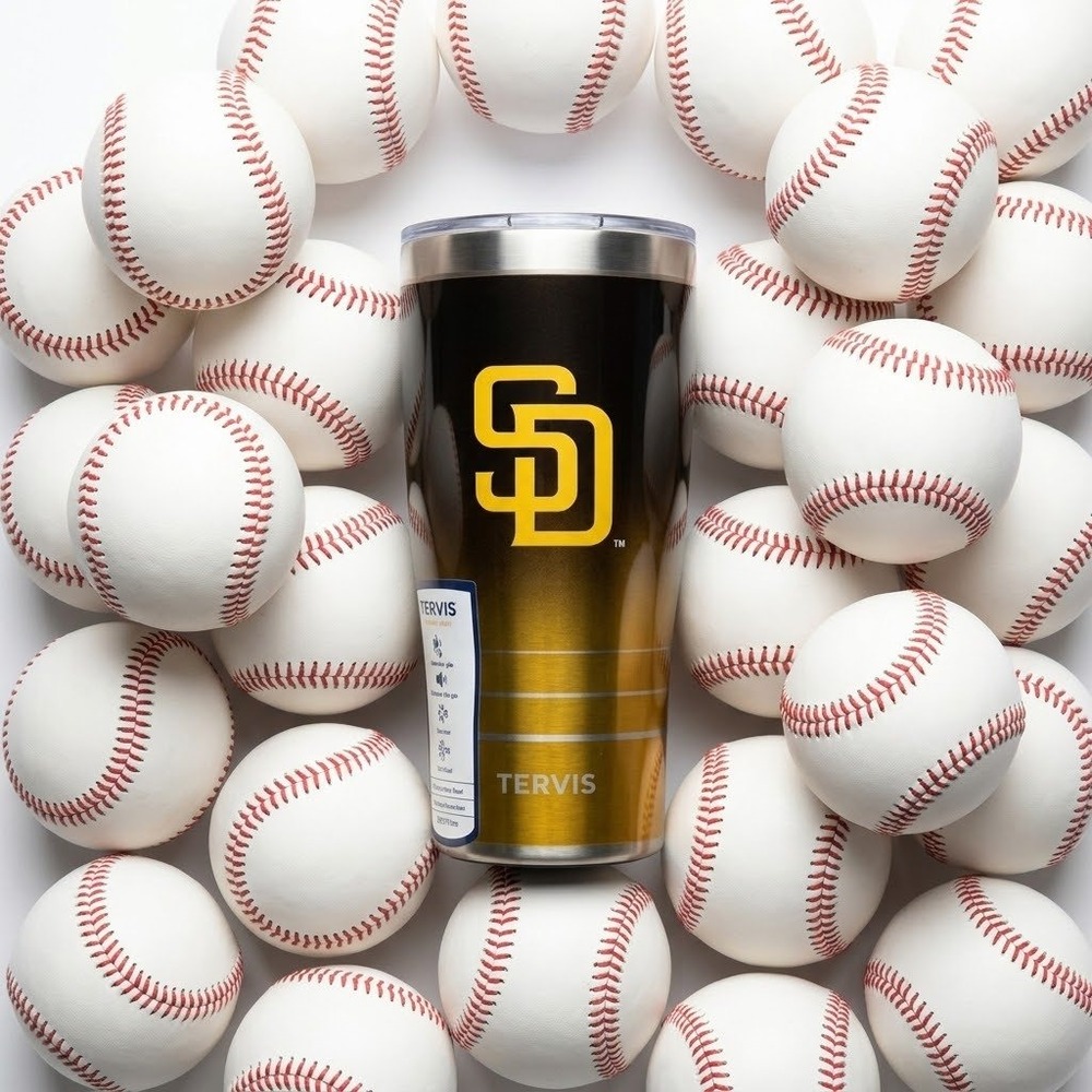 San Diego Padres Tervis Tumbler 20oz Brown Gold MLB Ombre Stainless *NEW*